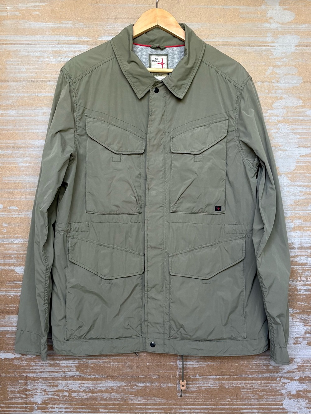 Relwen Tanker Full Zip Windbreaker Lined Outdoor Hiking Green Pockets Mens M